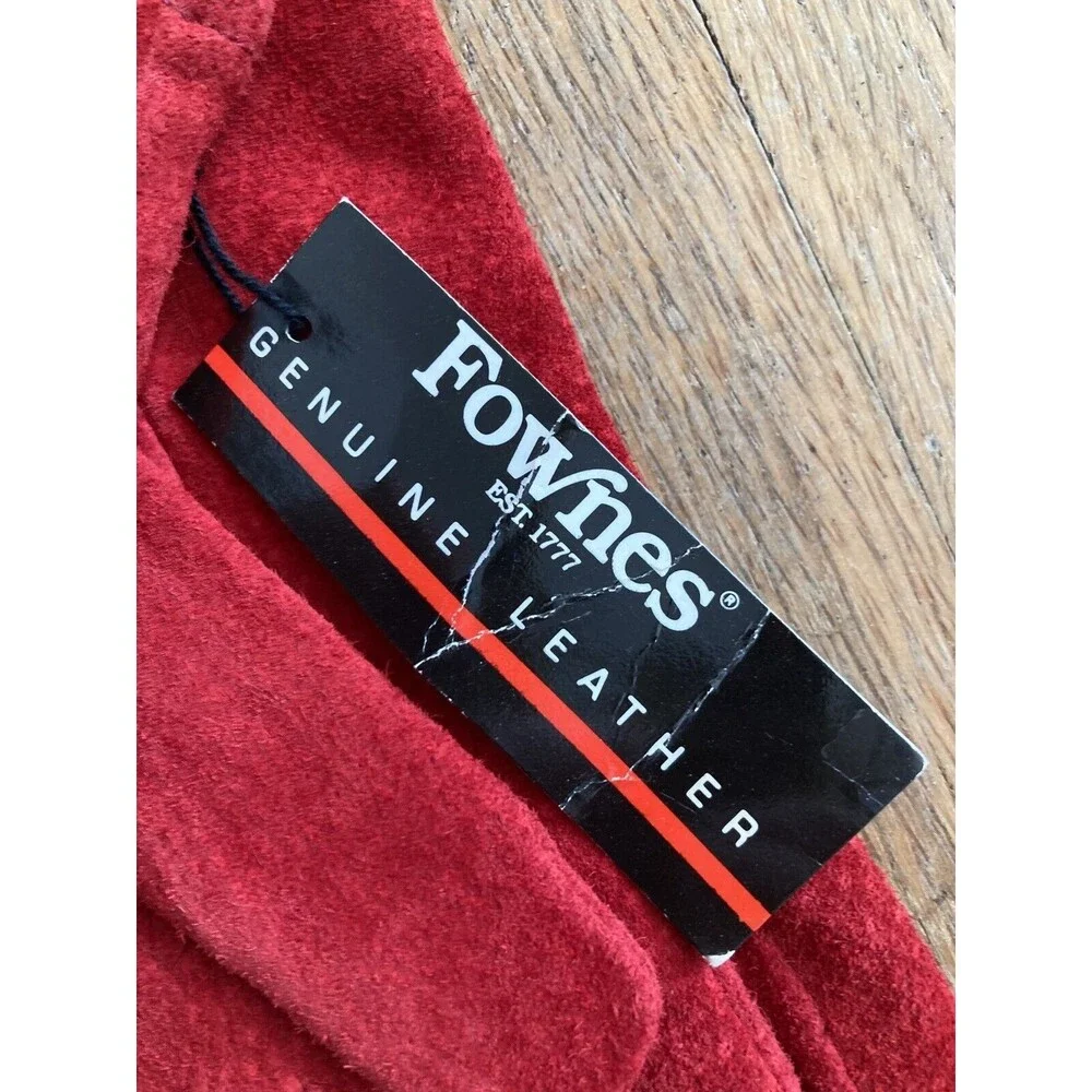 NEW Fownes Suede Leather Gloves MEDIUM Red Women’s